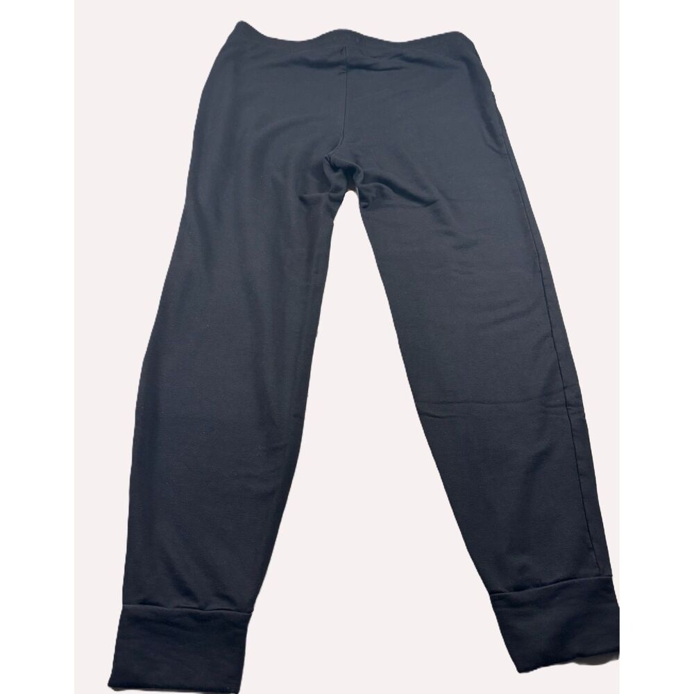 Soma WKND Soft Brushed Terry Jogger Size M Pants Black Pockets Drawstring Casual - Picture 4 of 9